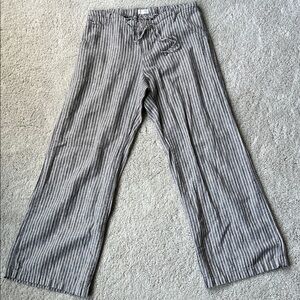 Just Living Pinstripe Wide Leg Linen/Cotton Pants